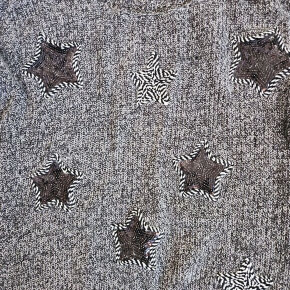 Ganji LA Black and White Sequin Sweater Size S/M - Picture 2 of 6